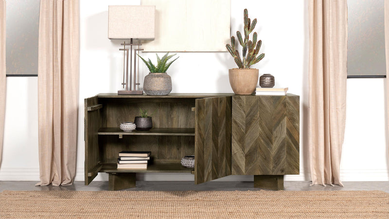 Tyler 3-door Solid Wood Sideboard Buffet Cabinet Mango Brown - 130515