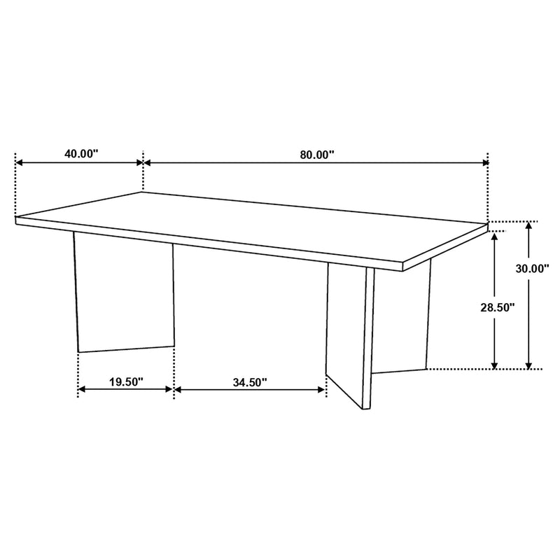 Tyler 80-inch Solid Wood Dining Table Mango Brown - 130511