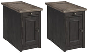 Tyler Creek 2 End Tables in Grayish Brown/Black - PKG008543