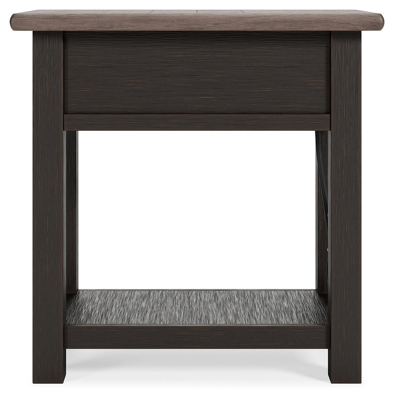 Tyler Creek 2 End Tables in Grayish Brown/Black - PKG010343