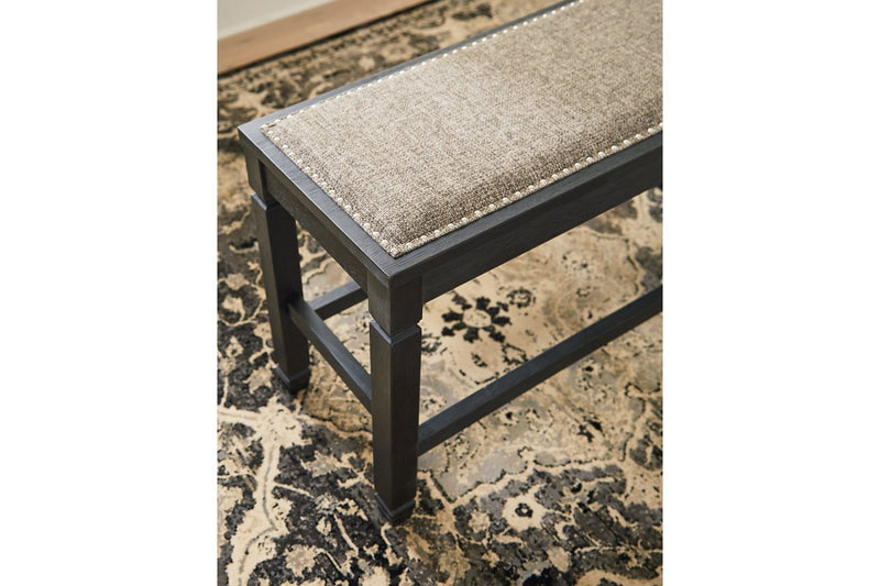 Tyler Creek Antique Black Counter Height Dining Bench - Gate FurnitureAccent Bench