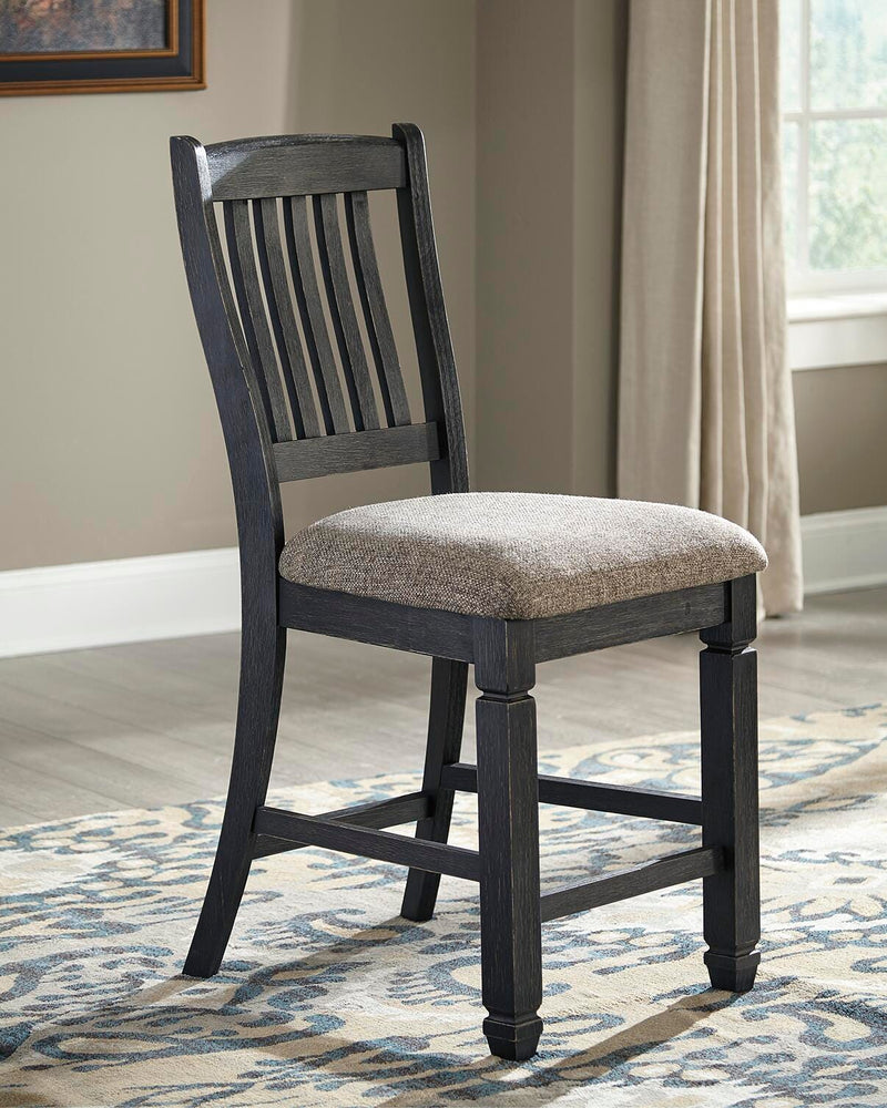 Tyler Creek Black/Gray Counter Height Dining Table and 2 Barstools - D736D14