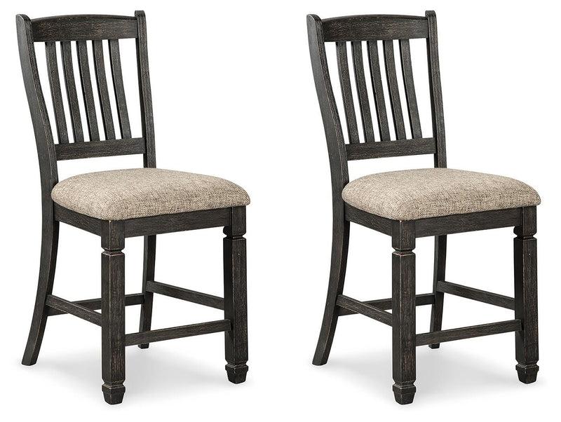 Tyler Creek Black/Gray Counter Height Dining Table and 2 Barstools - D736D14