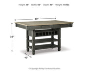 Tyler Creek Black/Gray Counter Height Dining Table and 2 Barstools - D736D14