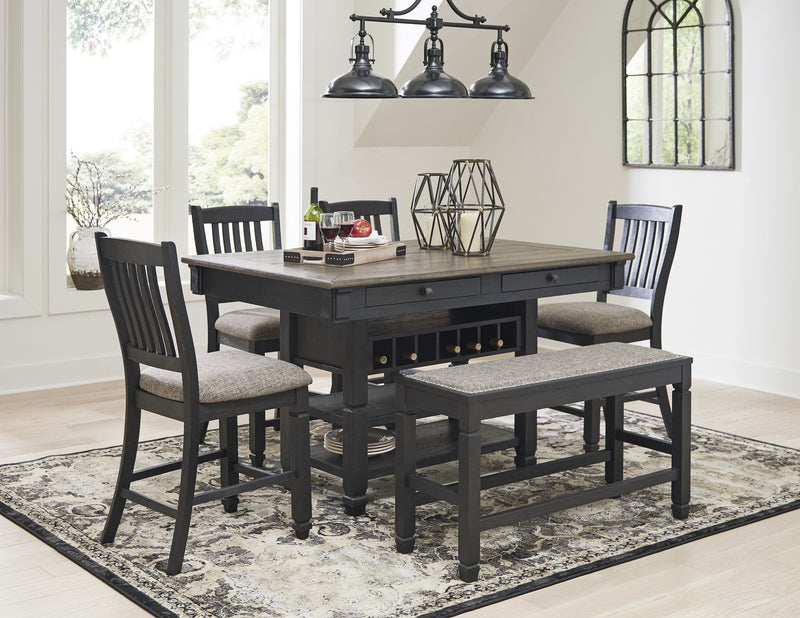 Tyler Creek Black - Gray Counter Height Set - Gate FurnitureCounter Height Set