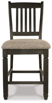 Tyler Creek Black/Grayish Brown Counter Height Dining Table and 4 Barstools with Server - D736D10