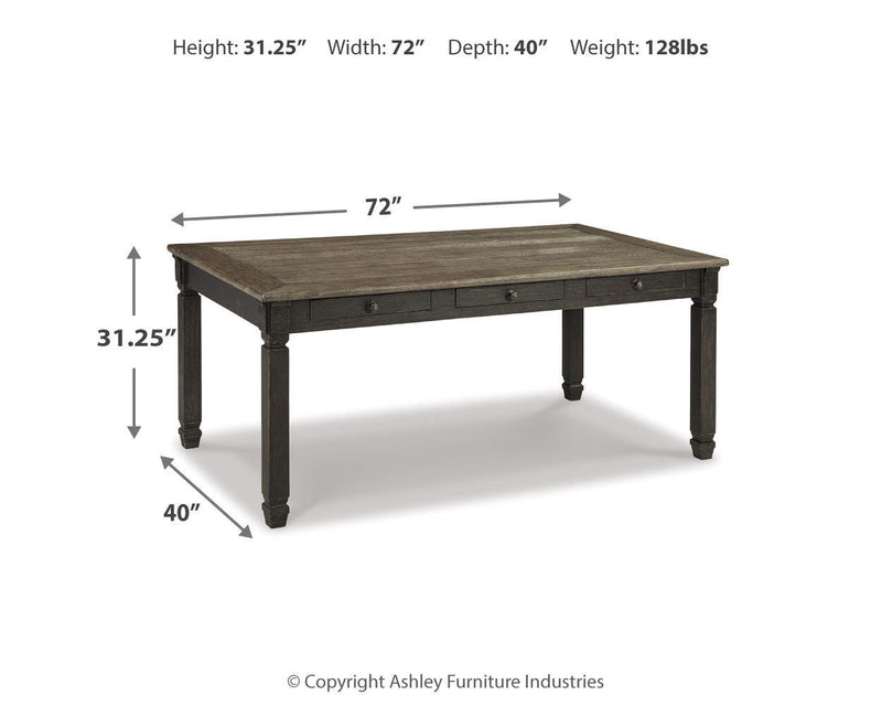 Tyler Creek Black/Grayish Brown Dining Table and 4 Chairs - D736D12