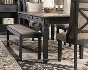 Tyler Creek Black/Grayish Brown Dining Table and 4 Chairs - D736D12
