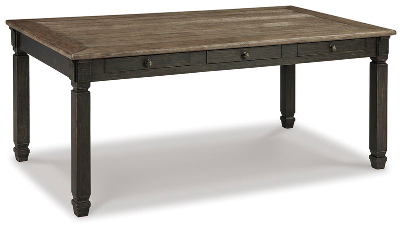Tyler Creek Black/Grayish Brown Dining Table and 4 Chairs with Bench - D736D11