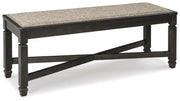 Tyler Creek Black/Grayish Brown Dining Table and 4 Chairs with Bench - D736D11