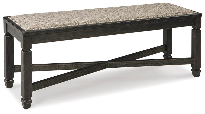 Tyler Creek Black/Grayish Brown Dining Table and 4 Chairs with Bench - D736D11