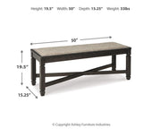 Tyler Creek Black/Grayish Brown Dining Table and 4 Chairs with Bench - D736D11