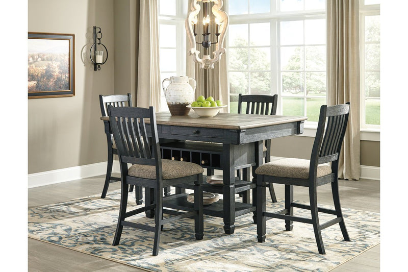 Tyler Creek Black/Grayish Brown Counter Height Bar Stool (Set of 2) - Gate FurnitureBarstool