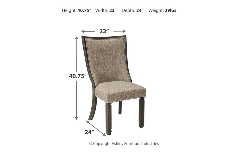 Tyler Creek Black/Grayish Brown Dining Chair (Set of 2) - Gate FurnitureDining Chair