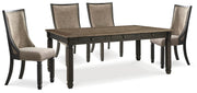 Tyler Creek Dining Table and 4 Chairs in Black/Gray - PKG013996