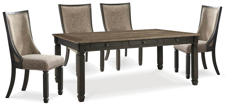 Tyler Creek Dining Table and 4 Chairs in Black/Gray - PKG013996