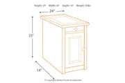 Tyler Creek Grayish Brown/Black Chairside End Table with USB Ports & Outlets - Gate FurnitureEnd Table Chair Side