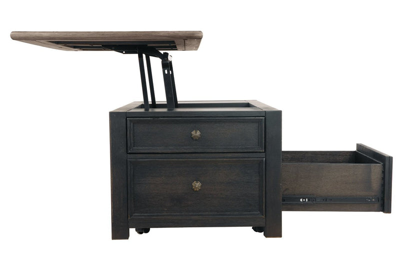 Tyler Creek Grayish Brown/Black Coffee Table with Lift Top - Gate FurnitureCoffee Table