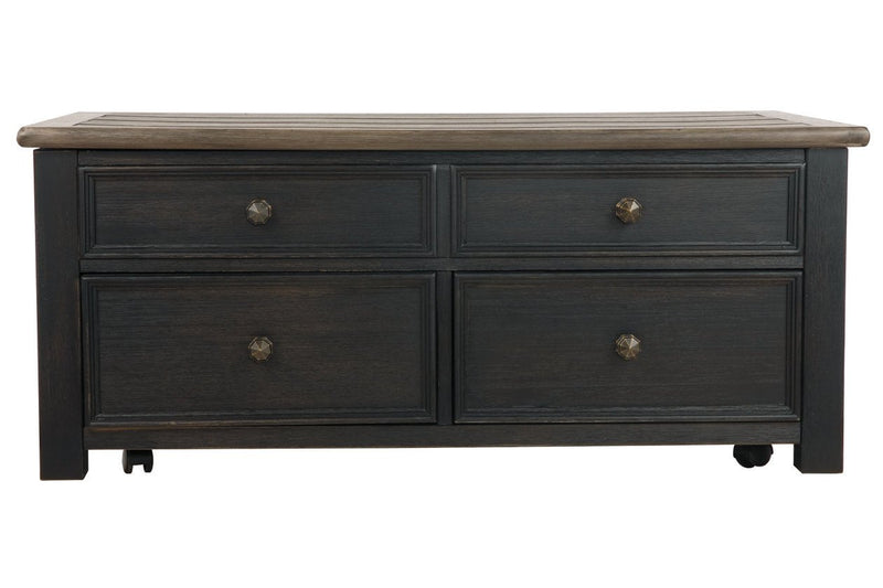 Tyler Creek Grayish Brown/Black Coffee Table with Lift Top - Gate FurnitureCoffee Table