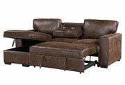 U0203 Coffee Reversible Pull Out Sofa Bed - U0203-COFFEE-REV PULL OUT SOFA BED