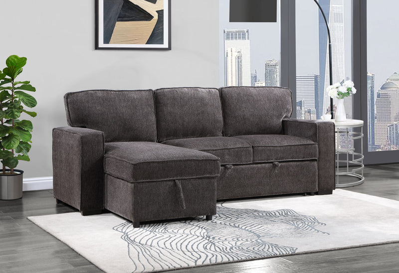 U0203 Dark Grey Reversible Pull Out Sofa Bed - U0203-DARK GREY-REV PULL OUT SOFA BED-N