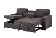U0203 Dark Grey Reversible Pull Out Sofa Bed - U0203-DARK GREY-REV PULL OUT SOFA BED-N