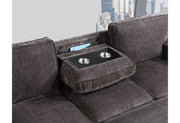 U0203 Dark Grey Reversible Pull Out Sofa Bed - U0203-DARK GREY-REV PULL OUT SOFA BED-N
