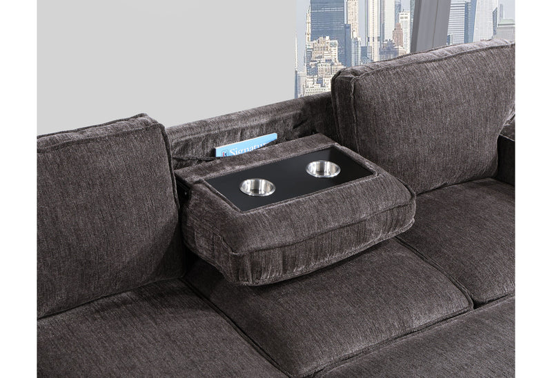 U0203 Dark Grey Reversible Pull Out Sofa Bed - U0203-DARK GREY-REV PULL OUT SOFA BED-N