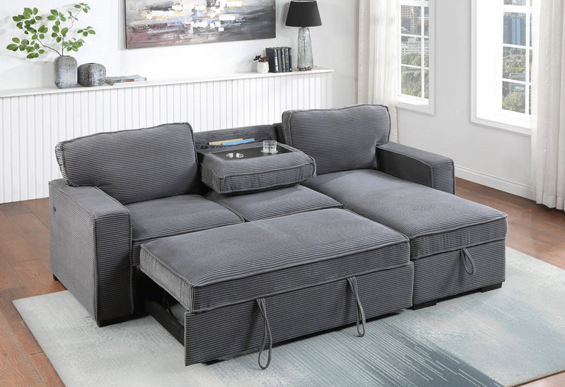 U0203 Light Grey Reversible Sofa Bed - Gate FurnitureSleeper Sectional