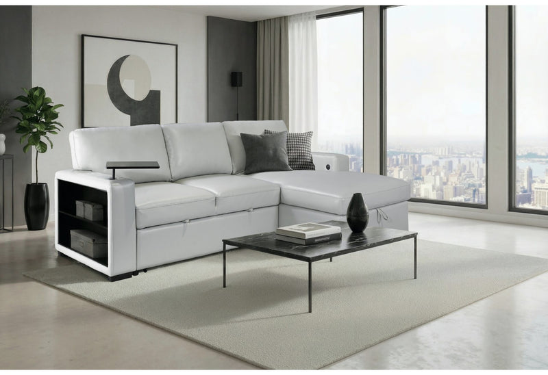 U0212 Blanche Silver Pull Out Sofa Bed - U0212-BLANCHE SIL-PO SOFA BED