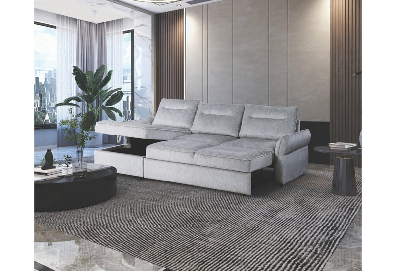 U0301 Grey Pull Out Sofa Bed - U0301-GREY-SOFA BED