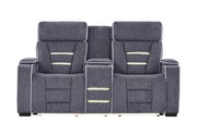 U1895 Grey P2 Console Reclining Loveseat With Is And Led - U1895-GREY-P2 CRLS