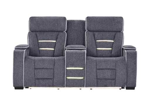 U1895 Grey P2 Console Reclining Loveseat With Is And Led - U1895-GREY-P2 CRLS