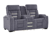 U1895 Grey P2 Console Reclining Loveseat With Is And Led - U1895-GREY-P2 CRLS