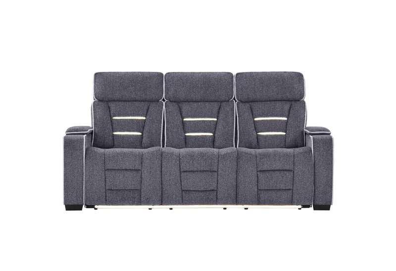 U1895 Grey P2 Reclining Sofa With Is And Led - U1895-GREY-P2 RS