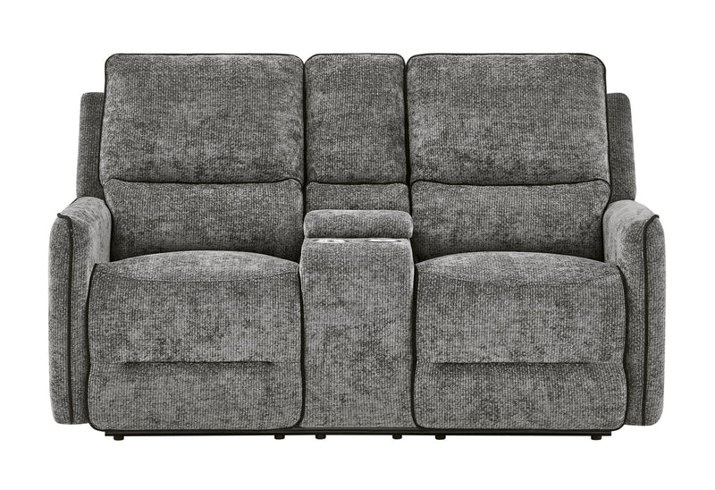 U2203 Dark Grey Power Console Reclining Loveseat - U2203-DRK GRY-PCRLS