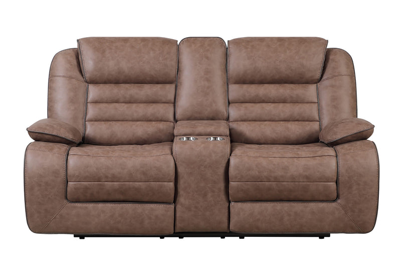 U2250 Brown Console Reclining Loveseat - U2250-BROWN-CRLS