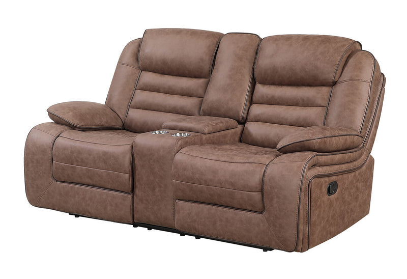 U2250 Brown Console Reclining Loveseat - U2250-BROWN-CRLS