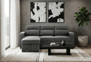 U2601 Dark Grey Reversible Sofa Bed With Drop Down Table And Speaker - U2601-DRK GRY-REV SOFA BED