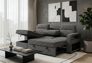 U2601 Dark Grey Reversible Sofa Bed With Drop Down Table And Speaker - U2601-DRK GRY-REV SOFA BED