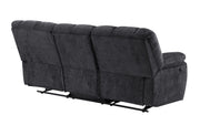 U6000 Black Reclining Sofa - U6000-BLACK-RS-N