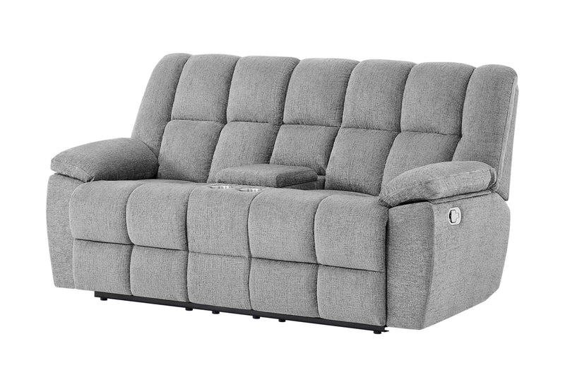 U6000 Smoke Console Reclining Loveseat - U6000-SMOKE-CRLS-N