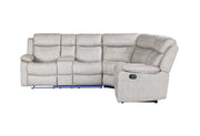 U6026 Light Grey 9 Sectional With Led And 2 Recliners - Gate FurnitureSectional