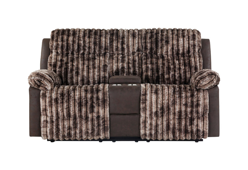 U6028 Brown Console Reclining Loveseat - U6028-BROWN-CRLS-N