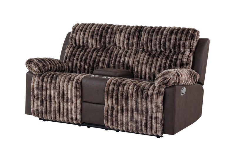 U6028 Brown Console Reclining Loveseat - U6028-BROWN-CRLS-N