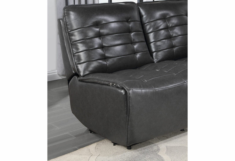 U6066 Blanche White Sectional - Gate FurnitureReclining Sectional