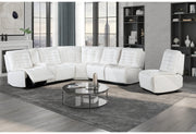 U6066 Blanche White Sectional W/ Ag - Gate FurnitureReclining Sectional