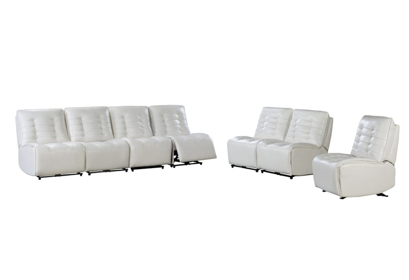 U6066 Blanche White Sofa/Loveseat W/ Ag - Gate FurnitureLiving Room Set