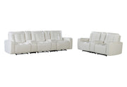U6066 Blanche White Sofa/Loveseat W/ Console - Gate FurnitureLiving Room Set