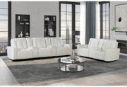U6066 Blanche White Sofa/Loveseat W/ Console - Gate FurnitureLiving Room Set